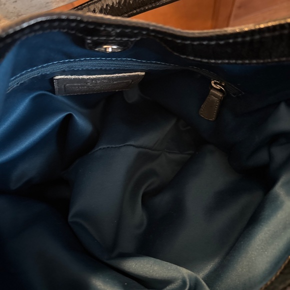 Coach 20244 Madison Black Grey Canvas Tote Handbag Shoulder Bag - Picture 6 of 9